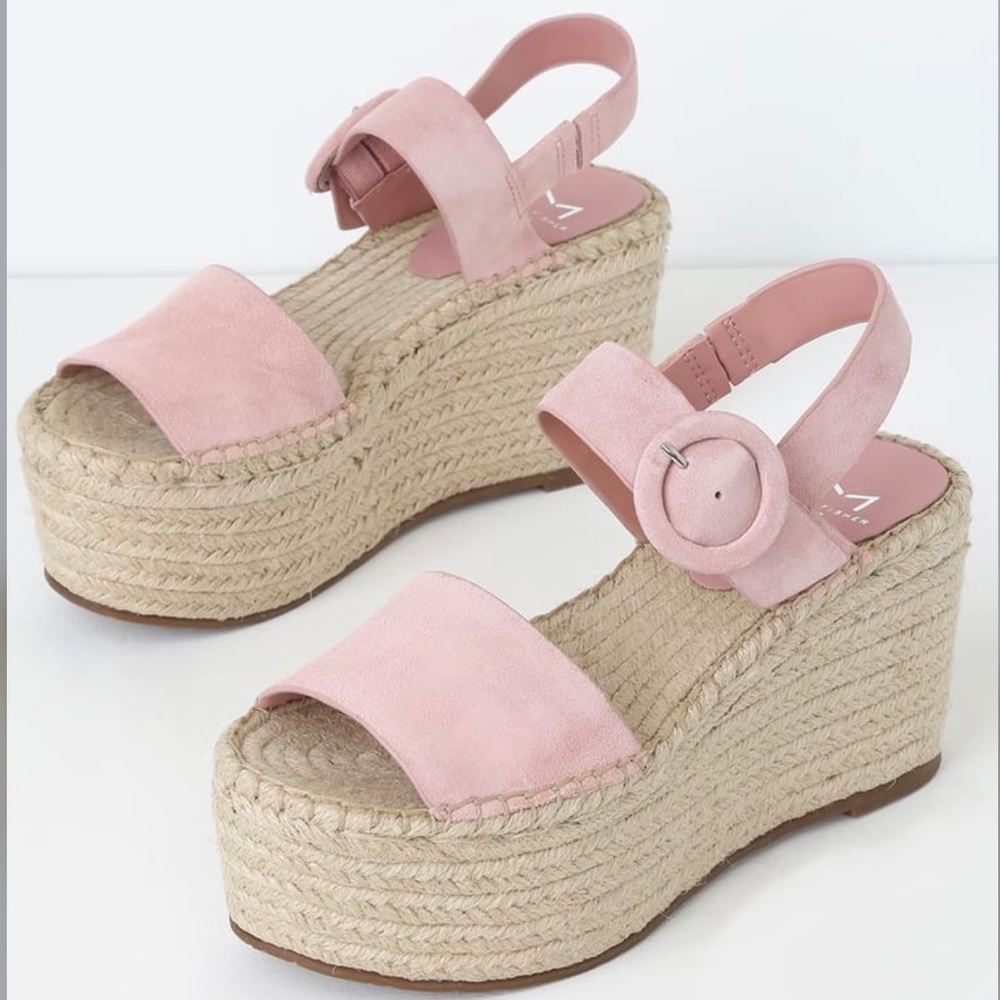 Marc Fisher Rex Wedge Sandals in pink size 8.5